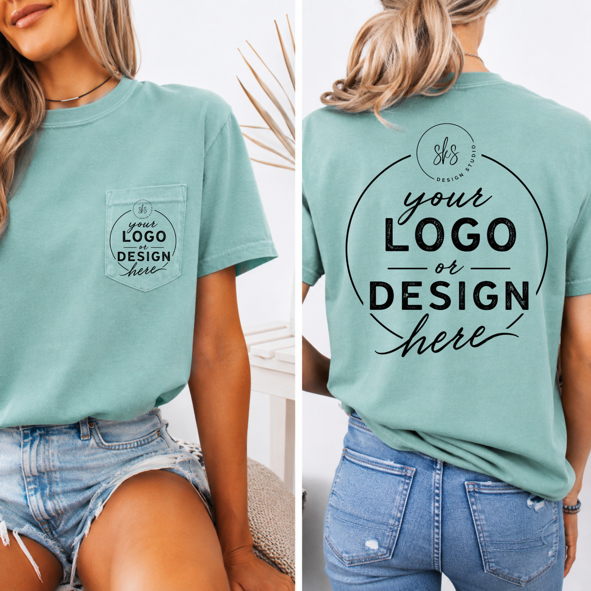 CUSTOM LOGO | Unisex Pocket Tee [COMFORT COLORS]
