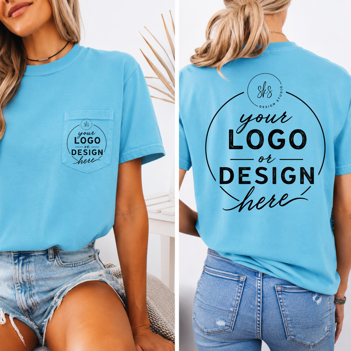 CUSTOM LOGO | Unisex Pocket Tee [COMFORT COLORS]