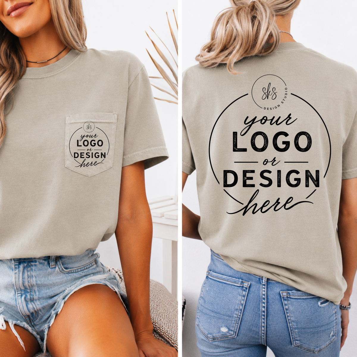 CUSTOM LOGO | Unisex Pocket Tee [COMFORT COLORS]