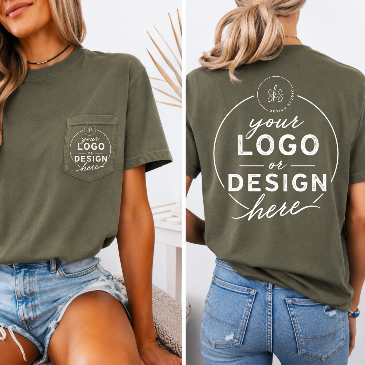 CUSTOM LOGO | Unisex Pocket Tee [COMFORT COLORS]