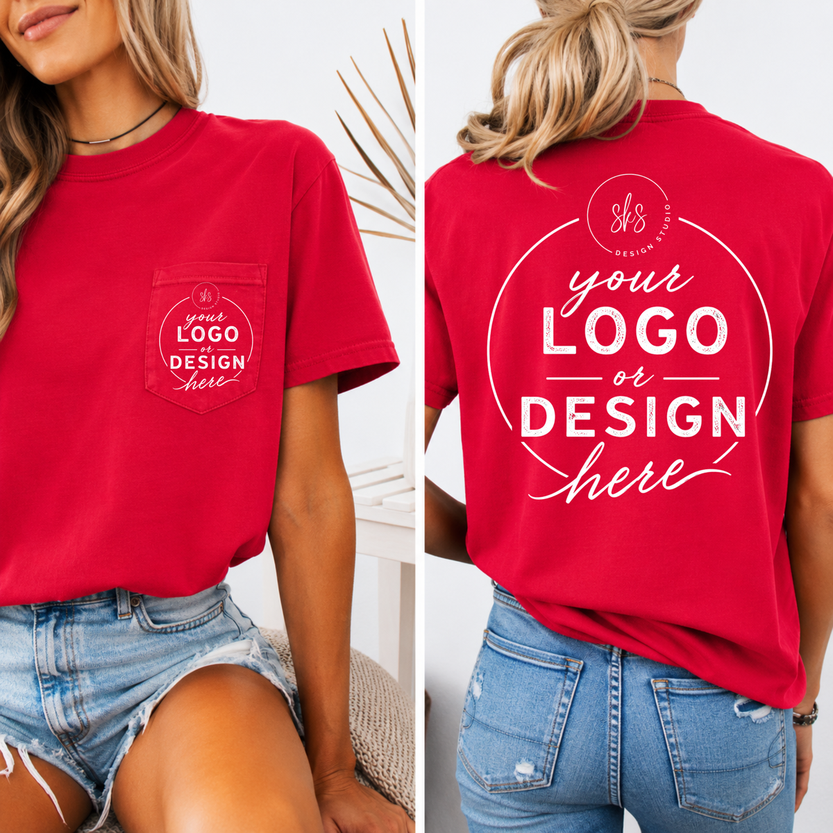 CUSTOM LOGO | Unisex Pocket Tee [COMFORT COLORS]