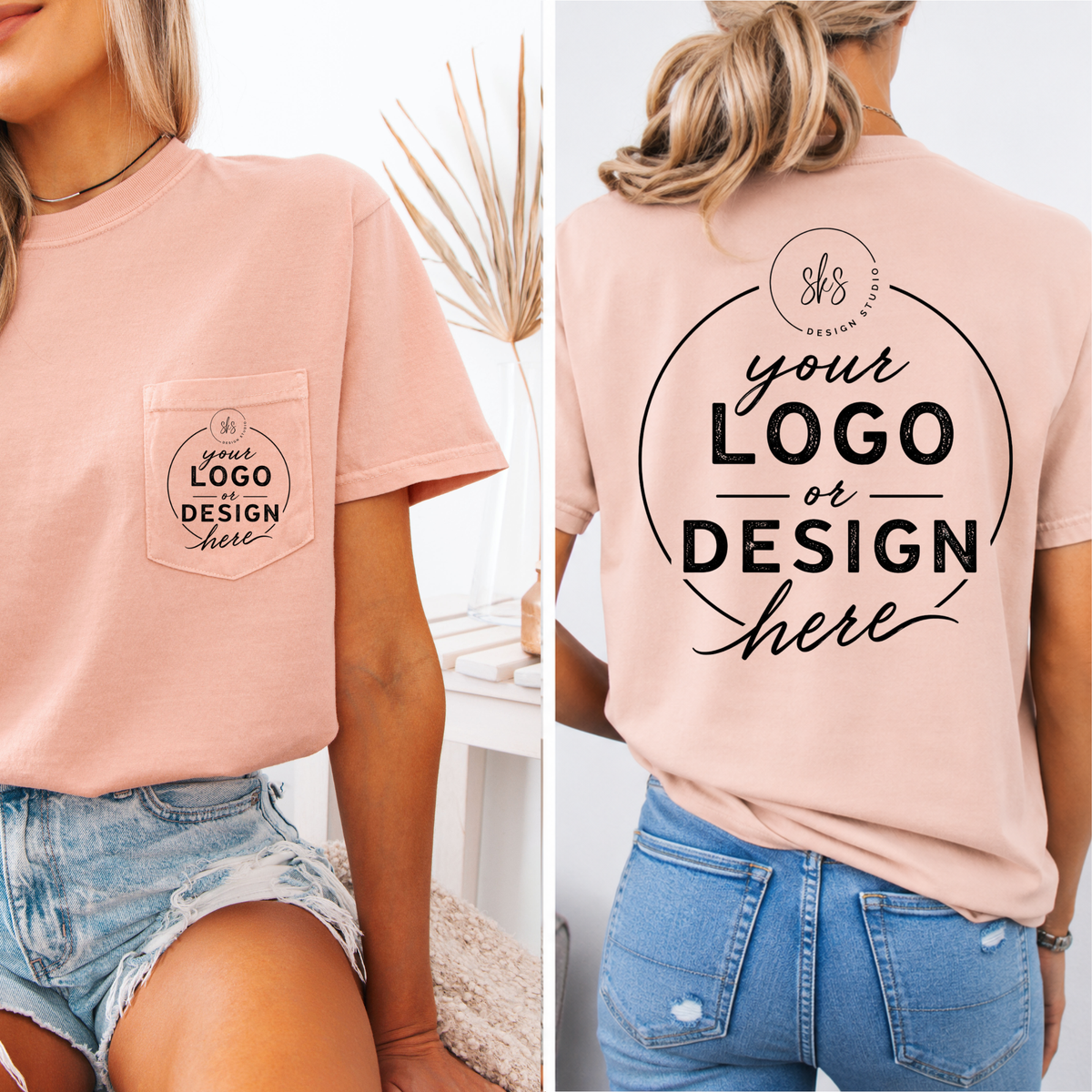 CUSTOM LOGO | Unisex Pocket Tee [COMFORT COLORS]