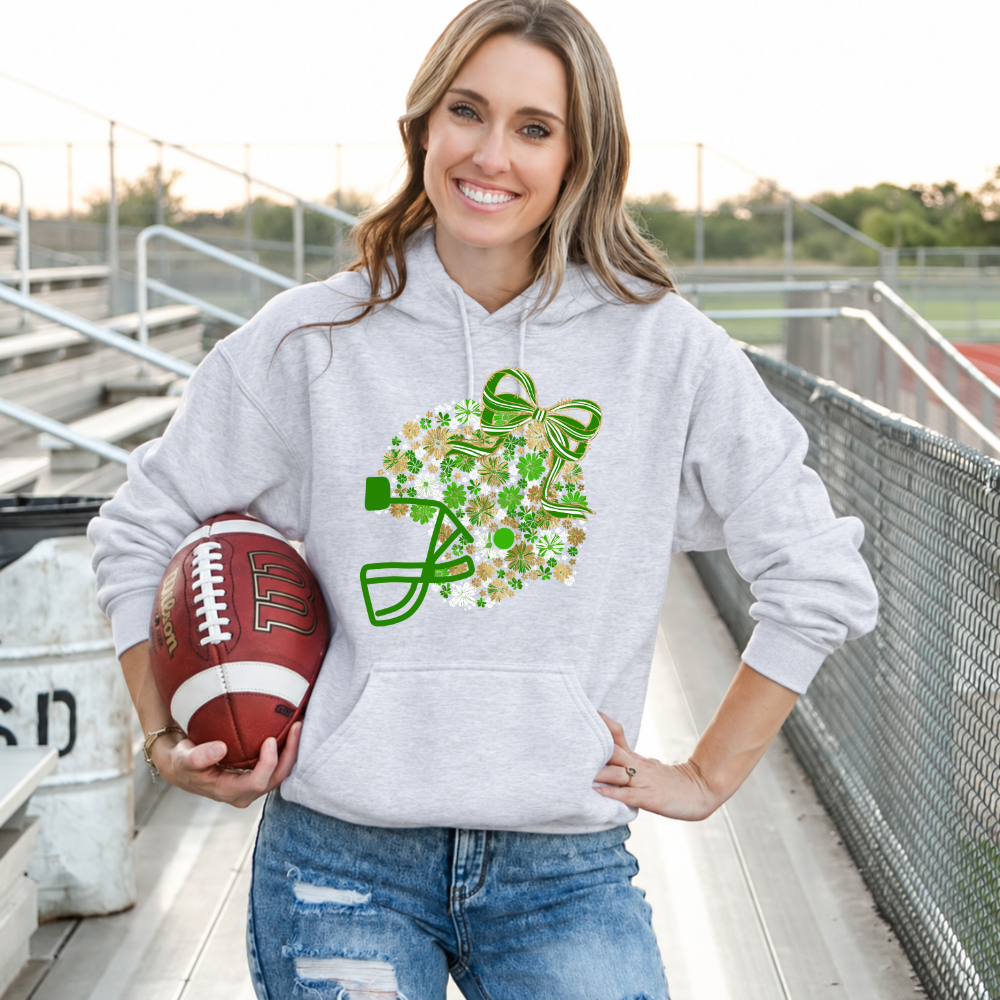 Floral Football Helmet - Team Colors | Unisex Hoodie Sweatshirt [GILDAN]