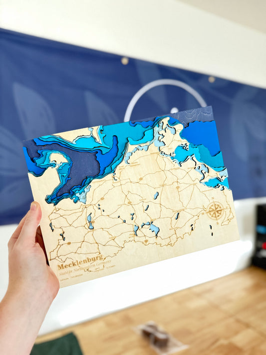 Mecklenburg, Germany | ENGRAVED & PAINTED | Topo Map