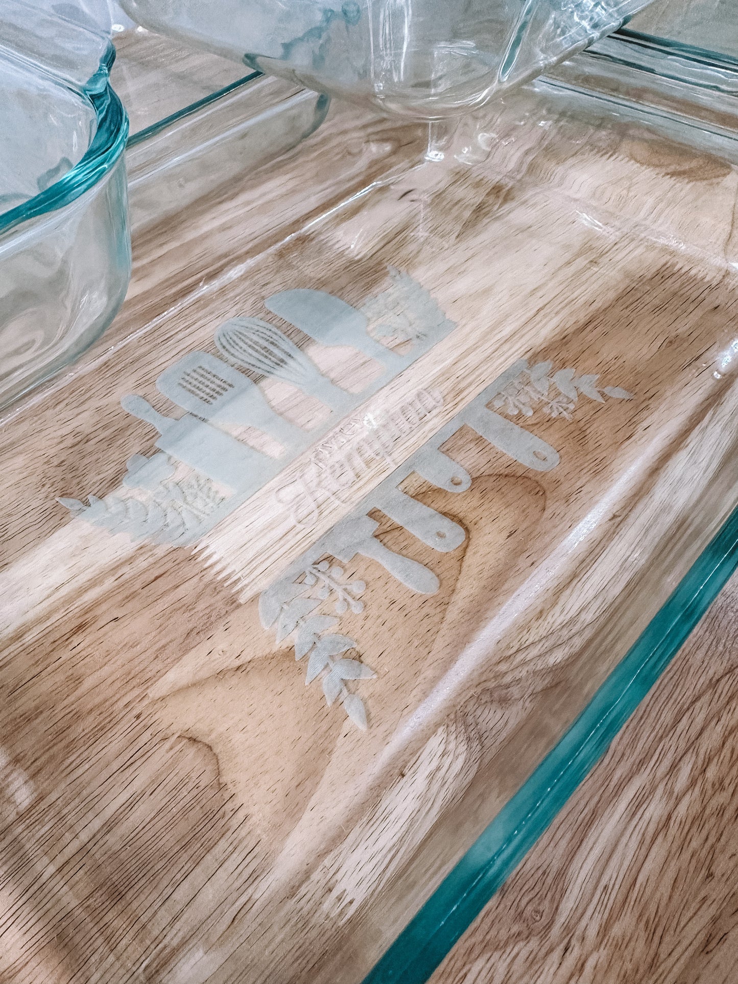 PERSONALIZED Kitchen Utensils | ENGRAVED | Glass Baking Dish