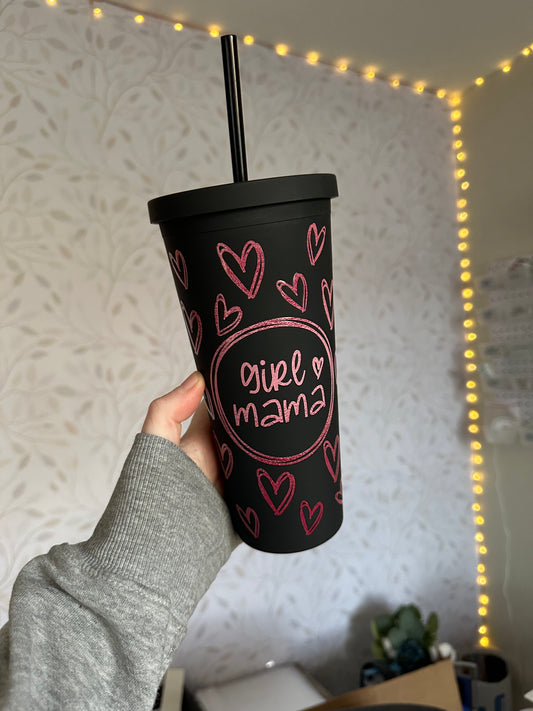 Girl Mama | UVDTF | 24oz Matte Acrylic Tumbler
