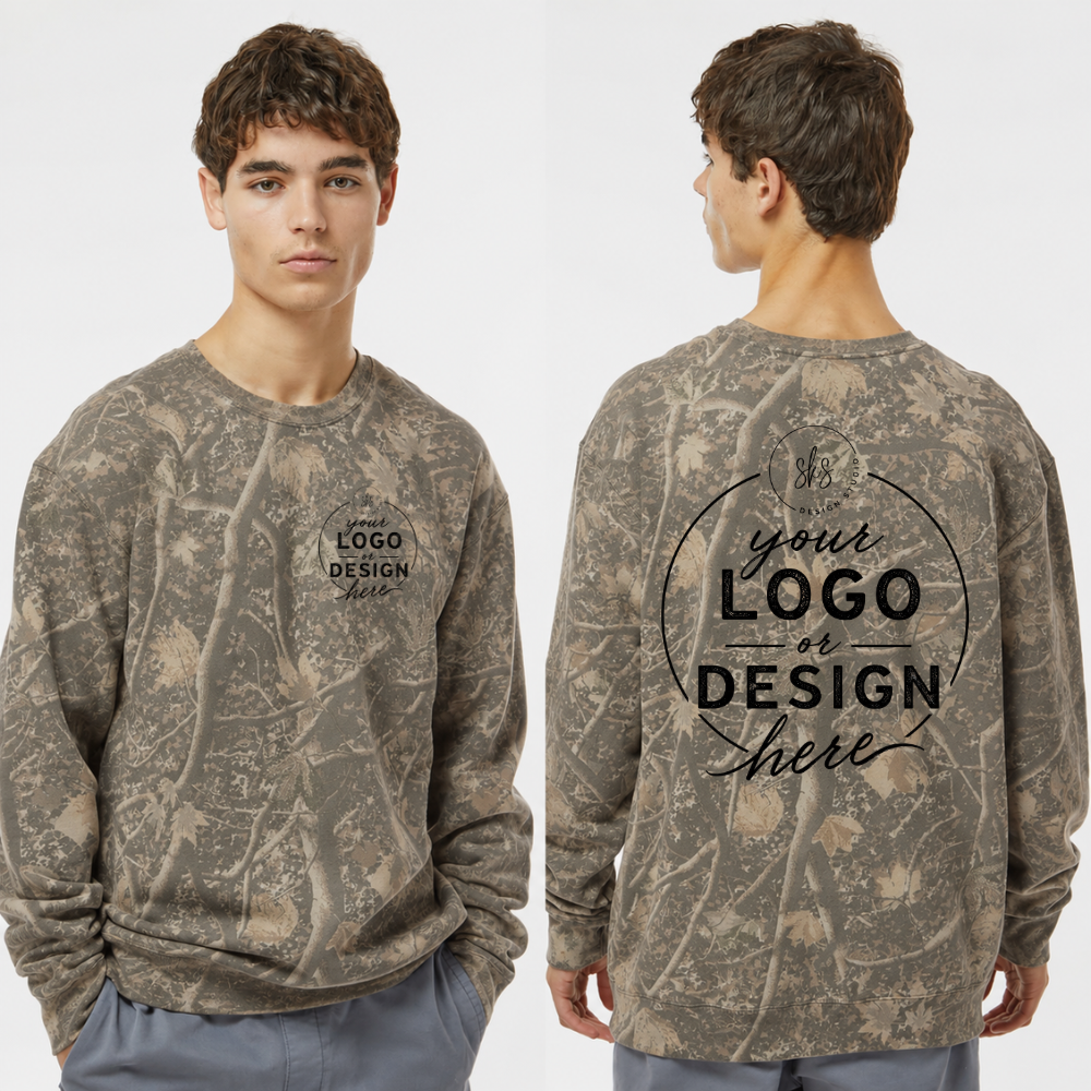 CUSTOM LOGO | Unisex Camo Crewneck [INDEPENDENT TRADING CO.]