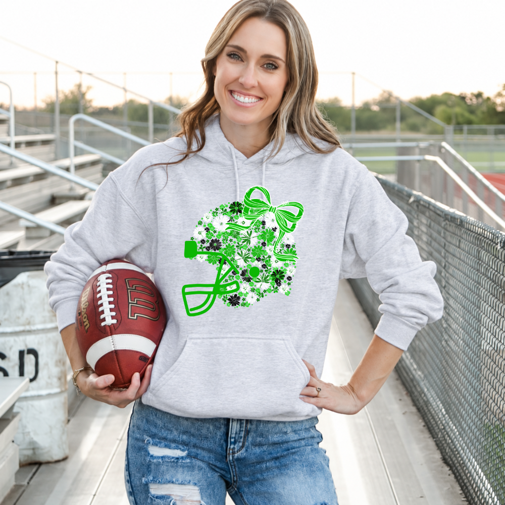 Floral Football Helmet - Team Colors | Unisex Hoodie Sweatshirt [GILDAN]