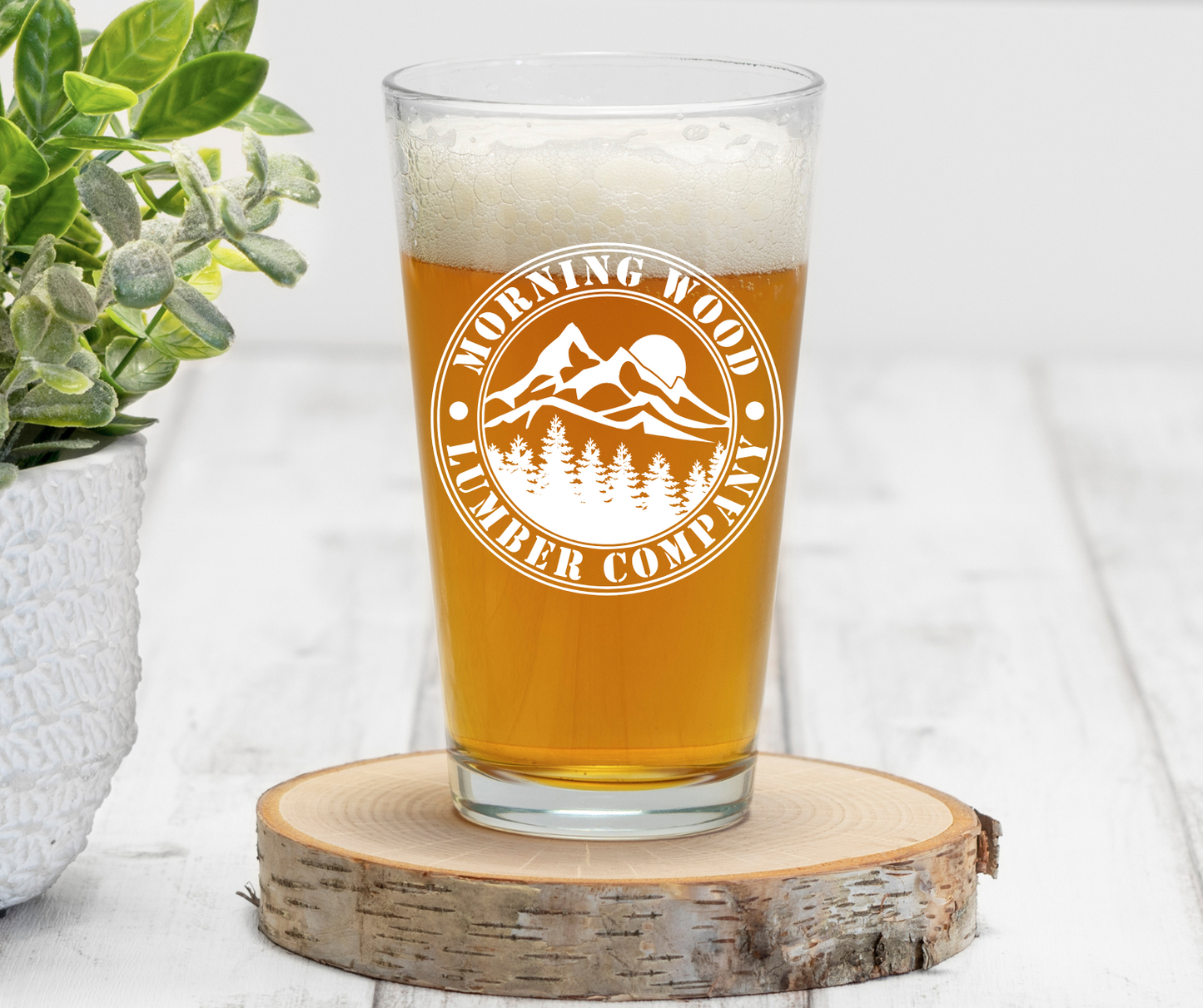 Morning Wood Lumber Company | ENGRAVED | 16 oz Pint Glass