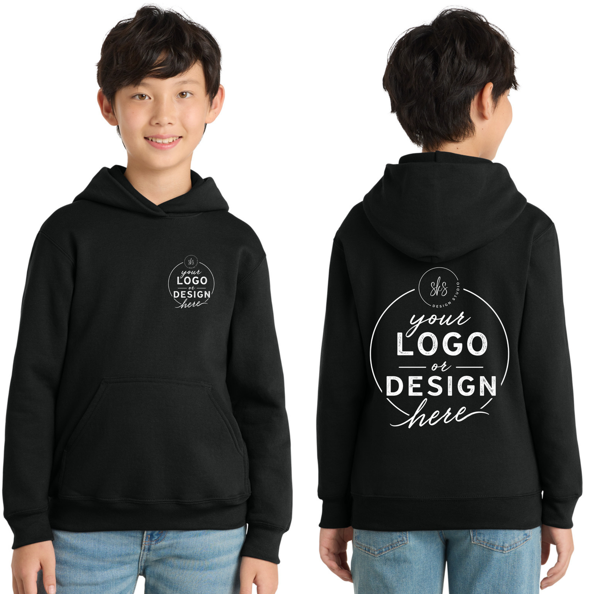 CUSTOM LOGO | Youth Hoodie Sweatshirt [PORT & CO]