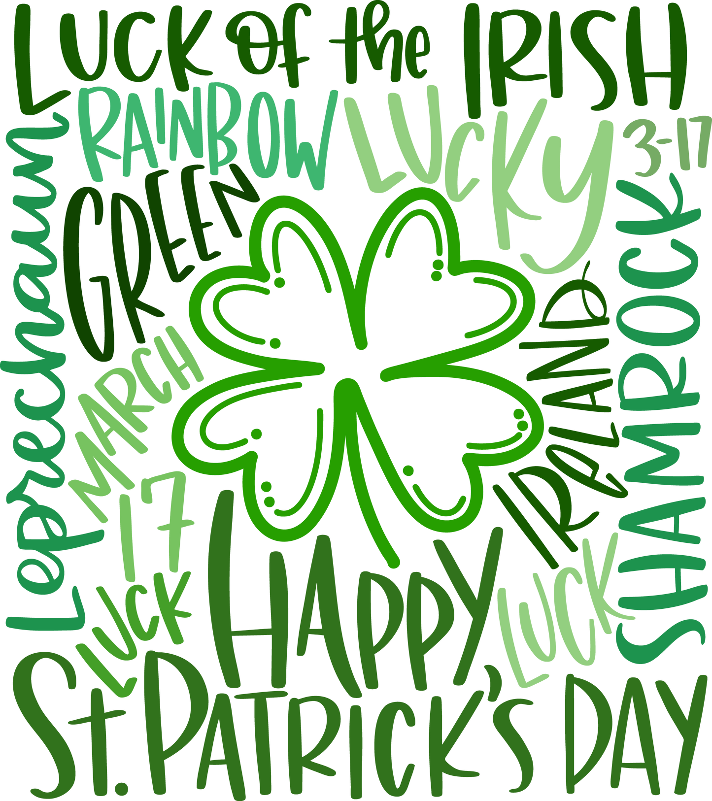 Shamrock Typography | VINYL | 25oz Skinny Glass Tumbler