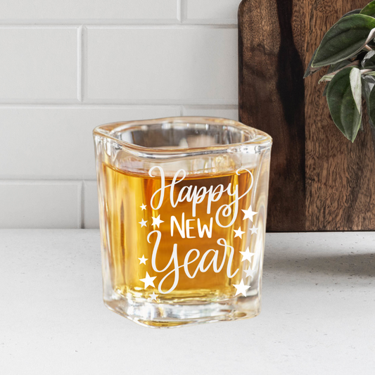 Happy New Year | ENGRAVED | 2oz Square Shot Glass