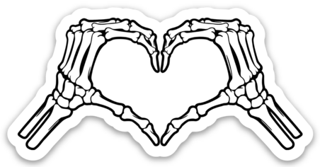 Skelly Heart Sticker