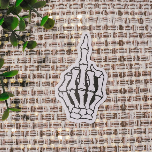 Skelly Middle Finger Sticker