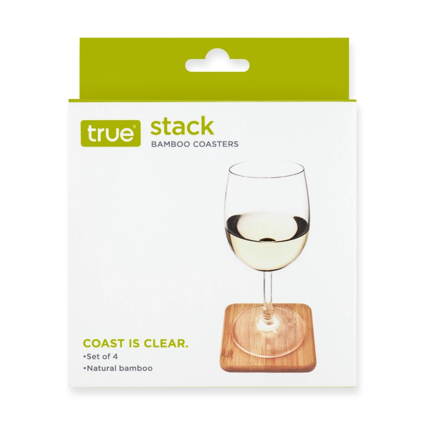 Stack Square Bamboo Coasters - Set of 4
