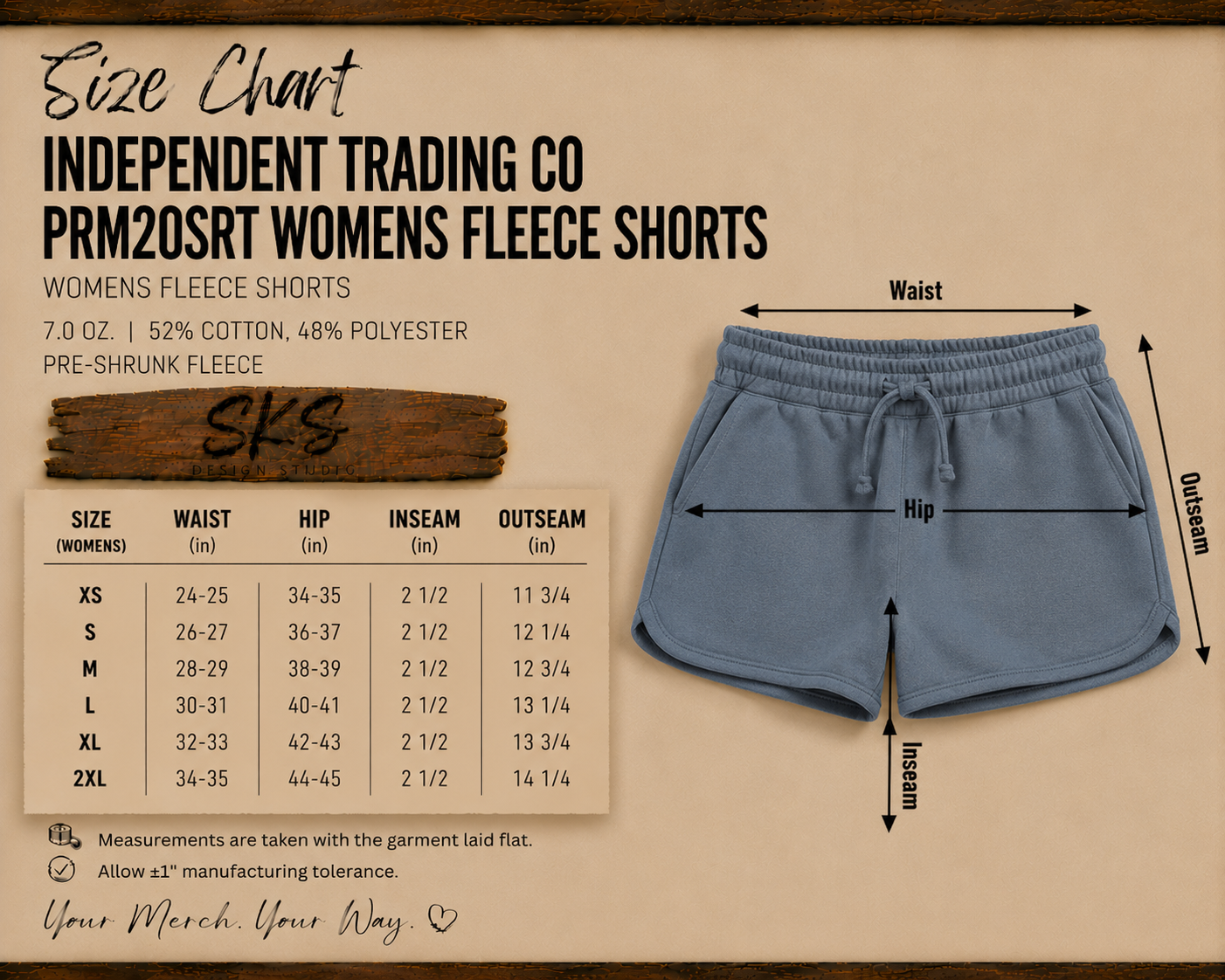 CUSTOM LOGO | Women's Lightweight Fleece Short [INDEPENDENT TRADING CO]