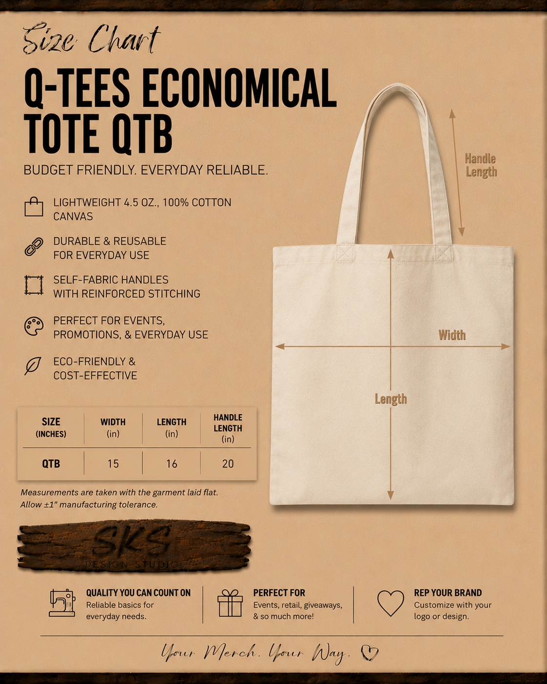 CUSTOM LOGO | Canvas Tote Bag