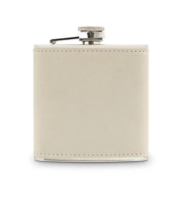 Faux Leather Wrapped Metal Hip Flask - Blank
