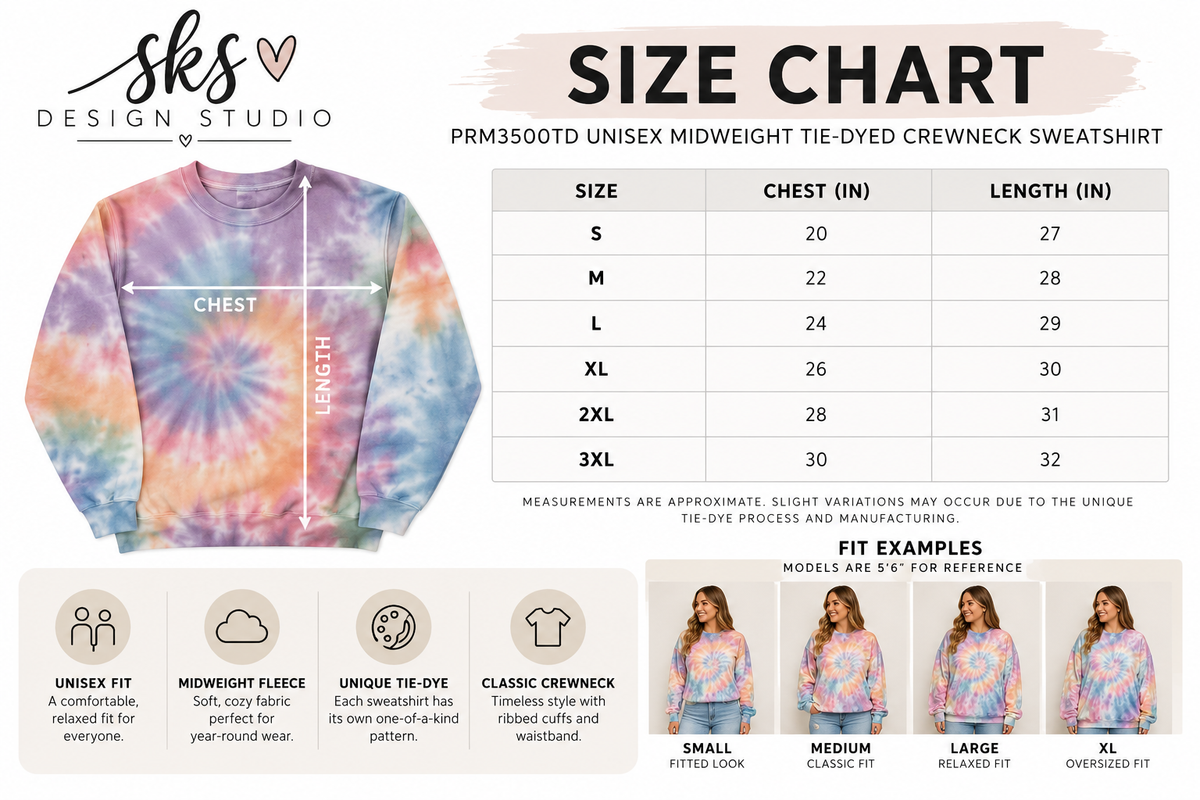CUSTOM LOGO | Unisex Tie-Dyed Crewneck [INDEPENDENT TRADING CO.]