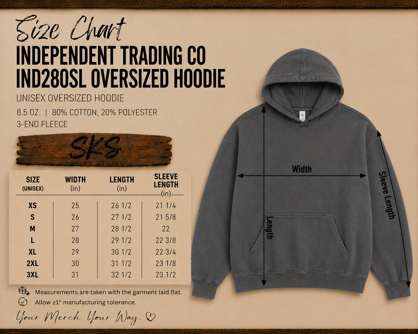 CUSTOM LOGO | Unisex Oversized Hoodie [INDEPENDENT TRADING CO]